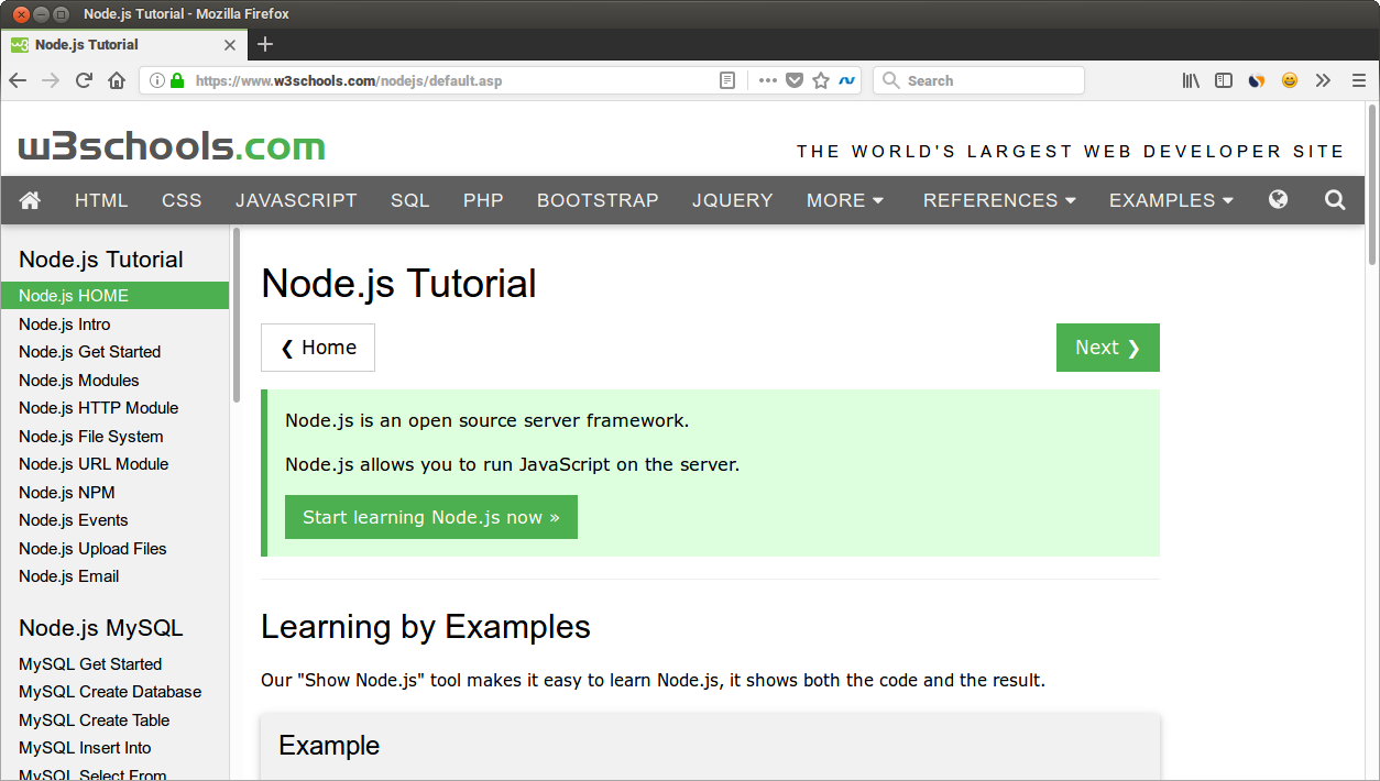 W3schools Nodejs