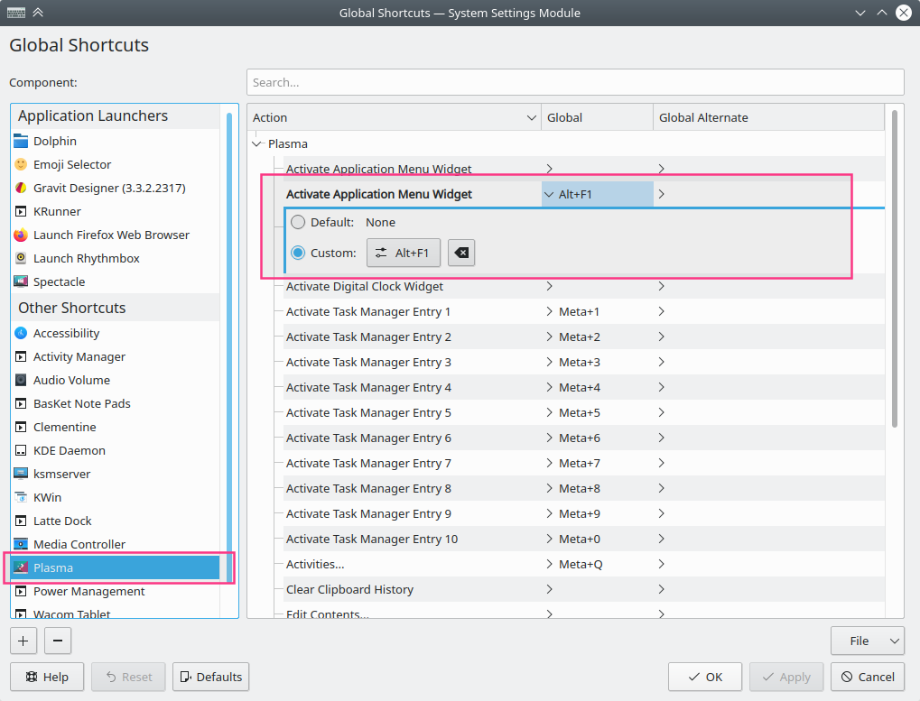 kde global shortcut